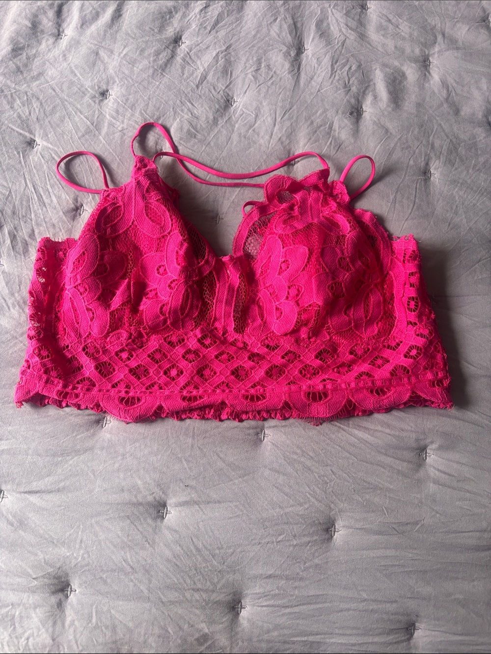NaNa Bright Pink Lace Bralette